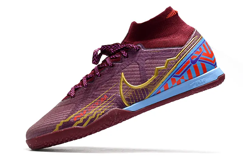 Nike Air Zoom Mercurial Superfly 9 Elite IC - Burgundy/Golden/Blue