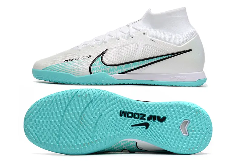 Nike Air Zoom Mercurial Superfly 9 Elite IC - White/Aqua Blue/Black