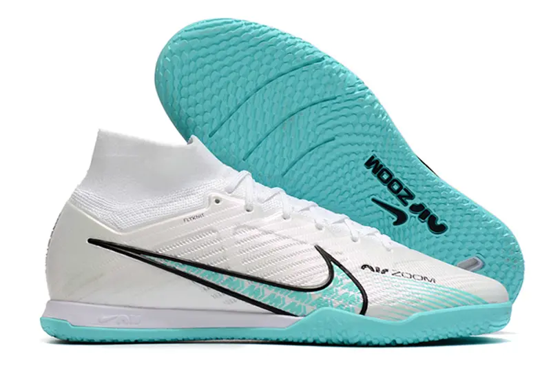 Nike Air Zoom Mercurial Superfly 9 Elite IC - White/Aqua Blue/Black