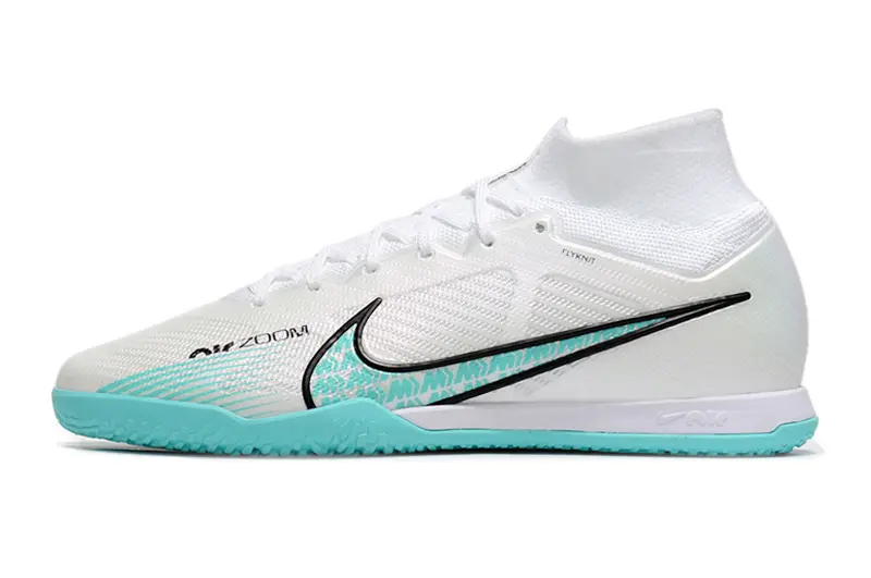 Nike Air Zoom Mercurial Superfly 9 Elite IC - White/Aqua Blue/Black