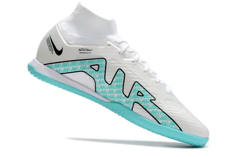 Nike Air Zoom Mercurial Superfly 9 Elite IC - White/Aqua Blue/Black