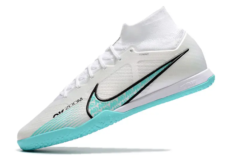 Nike Air Zoom Mercurial Superfly 9 Elite IC - White/Aqua Blue/Black