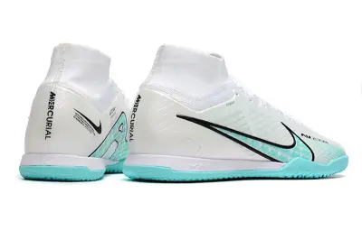 Nike Air Zoom Mercurial Superfly 9 Elite IC - White/Aqua Blue/Black