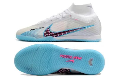 Nike Air Zoom Mercurial Superfly 9 Elite IC - White/Sky Blue/Fuchsia Pink