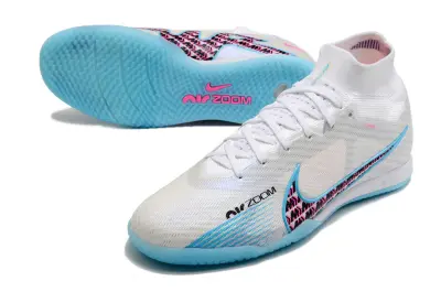 Nike Air Zoom Mercurial Superfly 9 Elite IC - White/Sky Blue/Fuchsia Pink