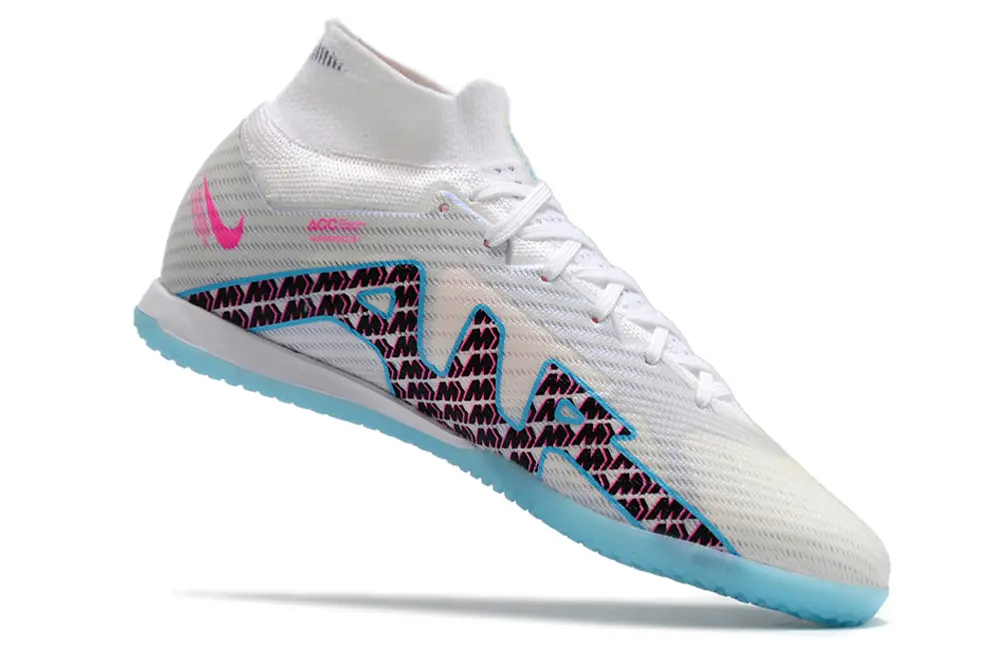 Nike Air Zoom Mercurial Superfly 9 Elite IC - White/Sky Blue/Fuchsia Pink