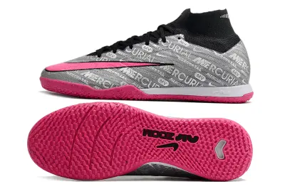 Nike Air Zoom Mercurial Superfly 9 Elite IC - Gray/Hot Pink/Stormy Gray