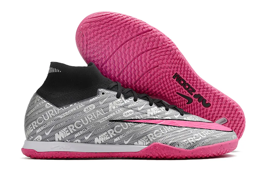 Nike Air Zoom Mercurial Superfly 9 Elite IC - Gray/Hot Pink/Stormy Gray