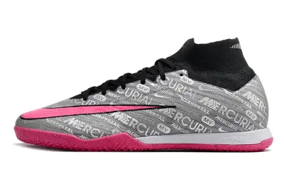 Nike Air Zoom Mercurial Superfly 9 Elite IC - Gray/Hot Pink/Stormy Gray