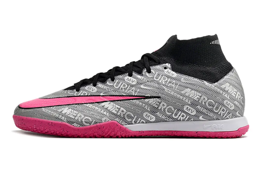 Nike Air Zoom Mercurial Superfly 9 Elite IC - Gray/Hot Pink/Stormy Gray