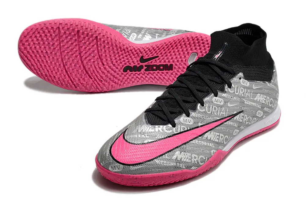 Nike Air Zoom Mercurial Superfly 9 Elite IC - Gray/Hot Pink/Stormy Gray