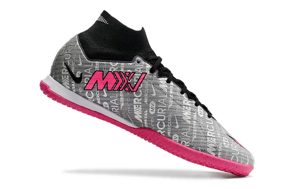 Nike Air Zoom Mercurial Superfly 9 Elite IC - Gray/Hot Pink/Stormy Gray