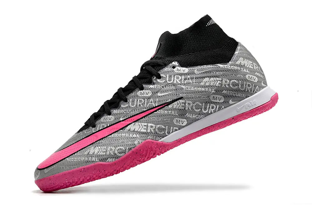 Nike Air Zoom Mercurial Superfly 9 Elite IC - Gray/Hot Pink/Stormy Gray