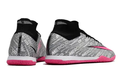 Nike Air Zoom Mercurial Superfly 9 Elite IC - Gray/Hot Pink/Stormy Gray