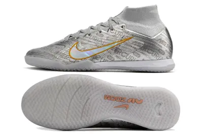 Nike Air Zoom Mercurial Superfly 9 Elite IC - Grey/Silver Mist/Golden Light