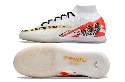 Nike Air Zoom Mercurial Superfly 9 Elite IC - White/Bright Red/Metallic Gold