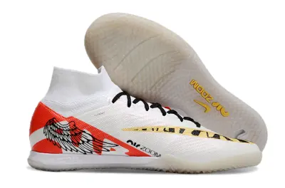 Nike Air Zoom Mercurial Superfly 9 Elite IC - White/Bright Red/Metallic Gold