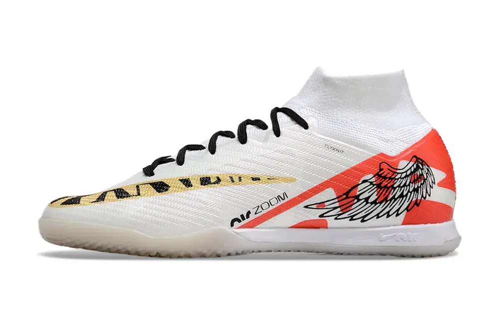 Nike Air Zoom Mercurial Superfly 9 Elite IC - White/Bright Red/Metallic Gold