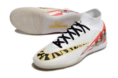 Nike Air Zoom Mercurial Superfly 9 Elite IC - White/Bright Red/Metallic Gold