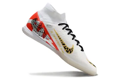Nike Air Zoom Mercurial Superfly 9 Elite IC - White/Bright Red/Metallic Gold
