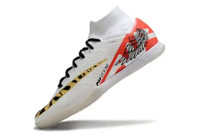 Nike Air Zoom Mercurial Superfly 9 Elite IC - White/Bright Red/Metallic Gold