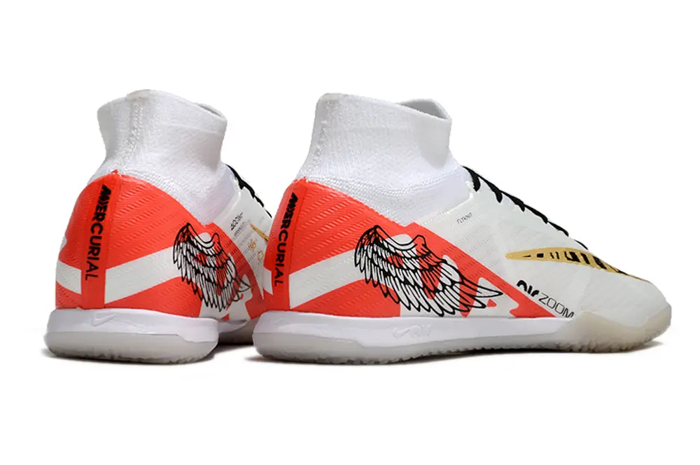 Nike Air Zoom Mercurial Superfly 9 Elite IC - White/Bright Red/Metallic Gold