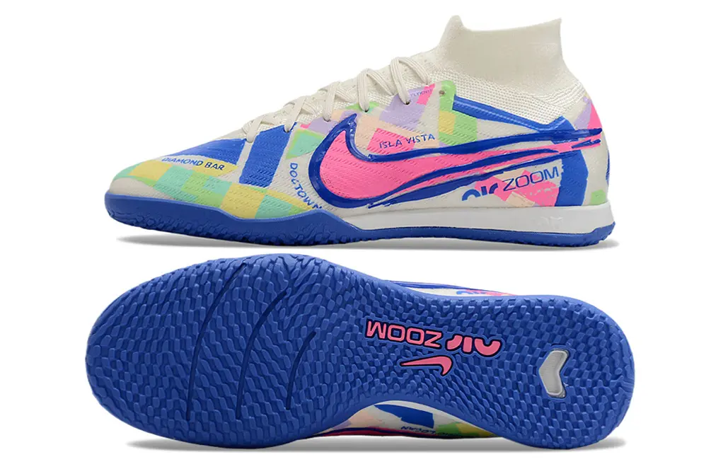 Nike Air Zoom Mercurial Superfly 9 Elite IC - Blue/Electric Blue/Pastel Multicolor