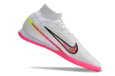 Nike Air Zoom Mercurial Superfly 9 Elite IC - White/Neon Pink/Smooth Yellow