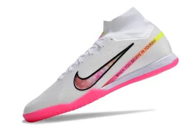 Nike Air Zoom Mercurial Superfly 9 Elite IC - White/Neon Pink/Smooth Yellow