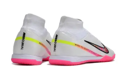 Nike Air Zoom Mercurial Superfly 9 Elite IC - White/Neon Pink/Smooth Yellow