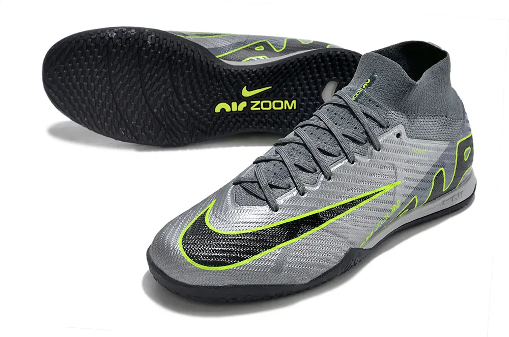 Nike Air Zoom Mercurial Superfly 9 Elite IC - Gray/Electric Lime/Graphite Black