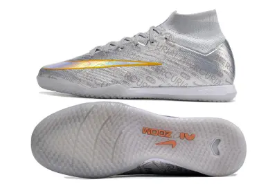 Nike Air Zoom Mercurial Superfly 9 Elite IC - Silver/Iridescent Yellow/Translucent White