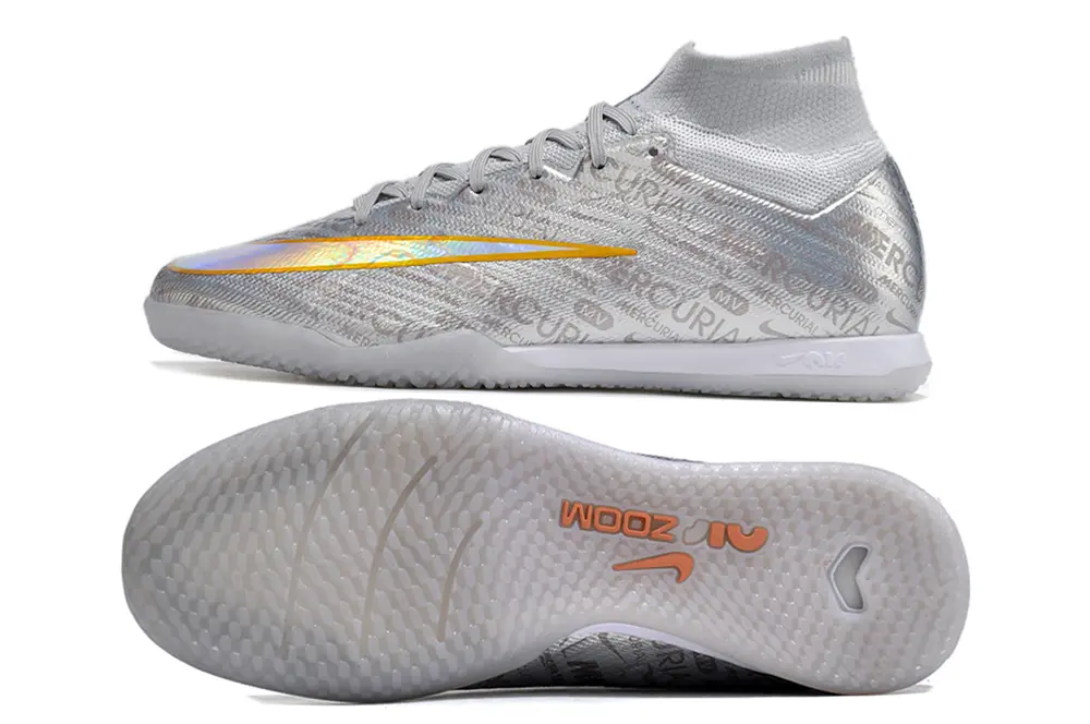 Nike Air Zoom Mercurial Superfly 9 Elite IC - Silver/Iridescent Yellow/Translucent White