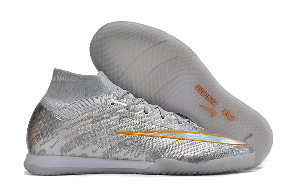 Nike Air Zoom Mercurial Superfly 9 Elite IC - Silver/Iridescent Yellow/Translucent White