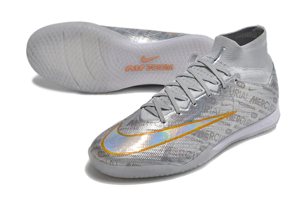 Nike Air Zoom Mercurial Superfly 9 Elite IC - Silver/Iridescent Yellow/Translucent White