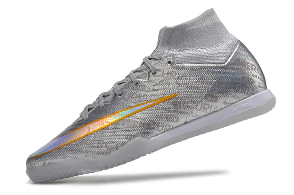 Nike Air Zoom Mercurial Superfly 9 Elite IC - Silver/Iridescent Yellow/Translucent White