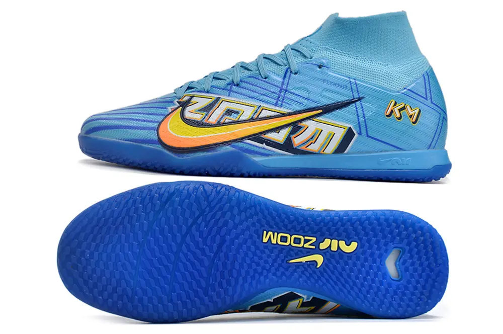 Mbappé x Nike Air Zoom Mercurial Superfly 9 Elite IC - Blue/Electric Blue/Sunburst Orange