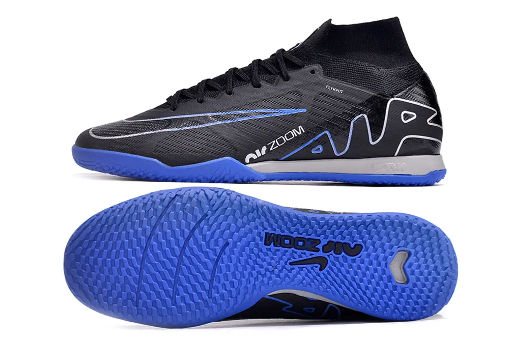 Nike Air Zoom Mercurial Superfly 9 Elite IC - Black/Electric Blue/Stealth Gray