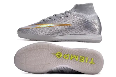 Nike Air Zoom Mercurial Superfly 9 Elite IC - Silver/Metallic Yellow/Gradient Iridescent