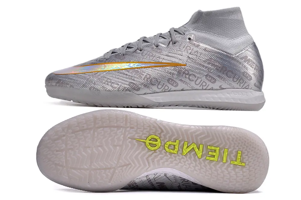 Nike Air Zoom Mercurial Superfly 9 Elite IC - Silver/Metallic Yellow/Gradient Iridescent