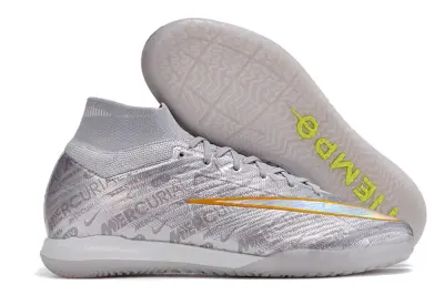 Nike Air Zoom Mercurial Superfly 9 Elite IC - Silver/Metallic Yellow/Gradient Iridescent