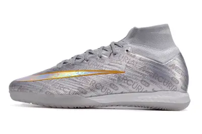 Nike Air Zoom Mercurial Superfly 9 Elite IC - Silver/Metallic Yellow/Gradient Iridescent