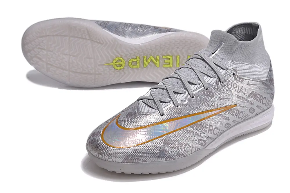 Nike Air Zoom Mercurial Superfly 9 Elite IC - Silver/Metallic Yellow/Gradient Iridescent