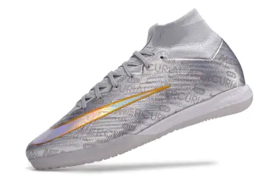 Nike Air Zoom Mercurial Superfly 9 Elite IC - Silver/Metallic Yellow/Gradient Iridescent