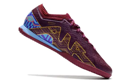 Mbappé x Nike Air Zoom Mercurial Vapor 15 Elite IC - Burgundy/Gold/Blue