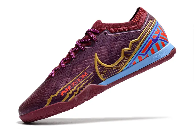 Mbappé x Nike Air Zoom Mercurial Vapor 15 Elite IC - Burgundy/Gold/Blue