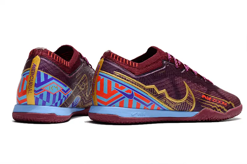 Mbappé x Nike Air Zoom Mercurial Vapor 15 Elite IC - Burgundy/Gold/Blue