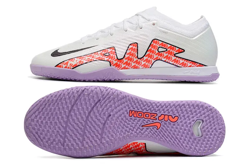Nike Air Zoom Mercurial Vapor 15 Elite IC - White/Coral Red/Lavender Purple