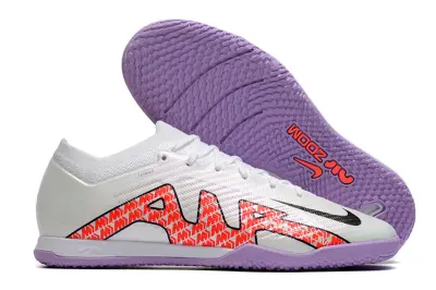 Nike Air Zoom Mercurial Vapor 15 Elite IC - White/Coral Red/Lavender Purple