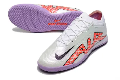 Nike Air Zoom Mercurial Vapor 15 Elite IC - White/Coral Red/Lavender Purple